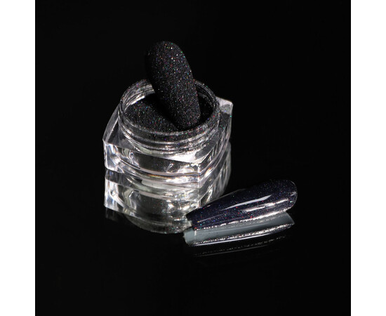 Зображення 2 Блискітки Komilfo 001, розмір 0.1 мм чорні, голограма, 2.5 г, Колір: 001