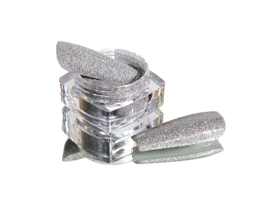 Зображення 3 Блискітки Komilfo 002, розмір 0.1 мм срібло, голограма, 2.5 г, Колір: 002