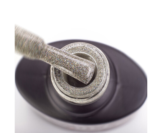 Зображення 2 Гель-лак Komilfo DeLuxe Series G008 сріблястий з голографічними блискітками, 8 мл, Об'єм (мл, г): 8, Колір: 008