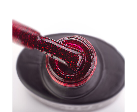 Зображення 2 Гель-лак Komilfo DeLuxe Series G015 темно-червоний, з блискітками, 8 мл, Об'єм (мл, г): 8, Колір: 015