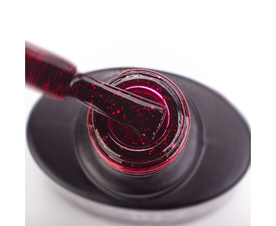 Зображення 2 Гель-лак Komilfo DeLuxe Series G016 вишнево-червоний з блискітками, 8 мл, Об'єм (мл, г): 8, Колір: 016