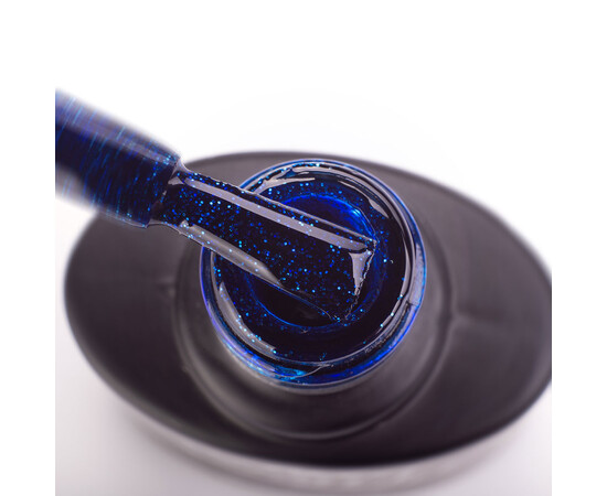 Зображення 2 Гель-лак Komilfo DeLuxe Series G021 синій зі сріблястими блискітками, 8 мл, Об'єм (мл, г): 8, Колір: 021