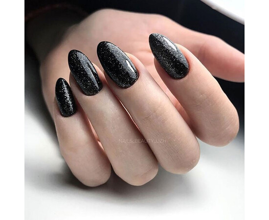 Зображення 4 Гель-лак Komilfo DeLuxe Series G023 чорний, сріблястий мікроблиск, 8 мл, Об'єм (мл, г): 8, Колір: 023