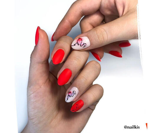 Зображення 3 Гель-лак неоновий Komilfo DeLuxe Series N005 насичений червоний, 8 мл, Об'єм (мл, г): 8, Колір: 005