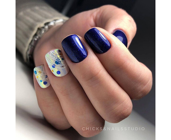 Зображення 4 Гель-лак Komilfo Deluxe Series D252 темно-синій, мікроблиск, 8 мл, Об'єм (мл, г): 8, Колір: 252