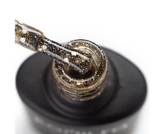 Зображення 2 Гель-лак Komilfo DeLuxe Series G001 золотистий, великі блискітки, 8 мл, Об'єм (мл, г): 8, Колір: 001