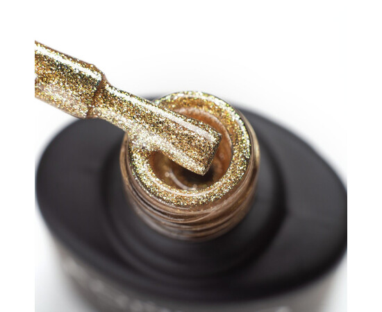 Зображення 2 Гель-лак Komilfo DeLuxe Series G009 яскраве золото, насичений мікроблиск, 8 мл, Об'єм (мл, г): 8, Колір: 009