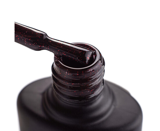 Зображення 2 Гель-лак Komilfo DeLuxe Series G024 чорний з червоними блискітками, 8 мл, Об'єм (мл, г): 8, Колір: 024