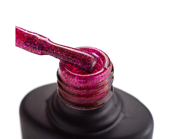 Зображення 2 Гель-лак Komilfo DeLuxe Series G026 насичений рожевий з світло рожевими блискітками, 8 мл, Об'єм (мл, г): 8, Колір: 026