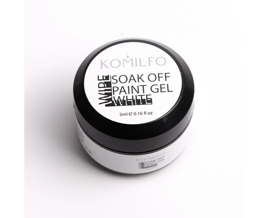 Зображення 2 Гель-фарба з липким шаром Komilfo Soak off Gel Paint 002 White, 5 мл, Об'єм (мл, г): 5, Колір: 002