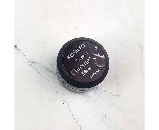 Изображение 2 Гель краска без липкого слоя Komilfo Gel Paint Chrome Silver, 5 мл