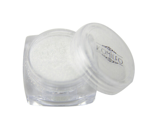 Зображення 4 Блискітки Komilfo 028, розмір 0.1 мм білі, червоно-помаранчевий перелив, 2.5 г, Колір: 028