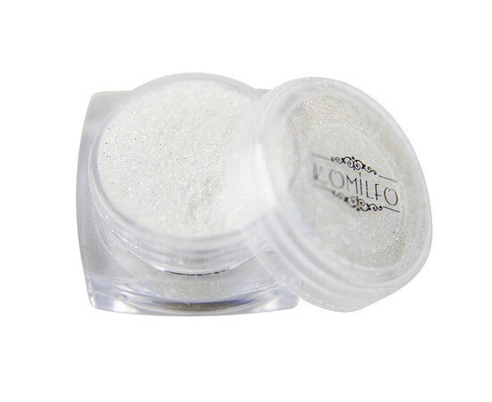 Зображення 4 Блискітки Komilfo 029, розмір 0.1 мм білі, червоно-зелений перелив, 2.5 г, Колір: 029