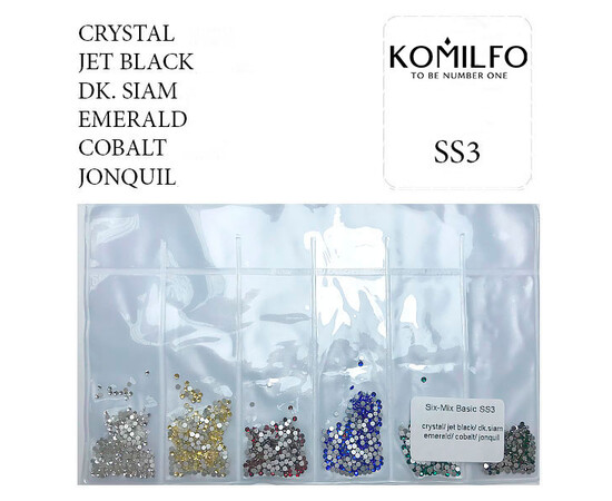 Изображение 3 Стразы Komilfo Six-Mix Basic, размер ss3, 1600 шт, Цвет: Six-Mix Basic