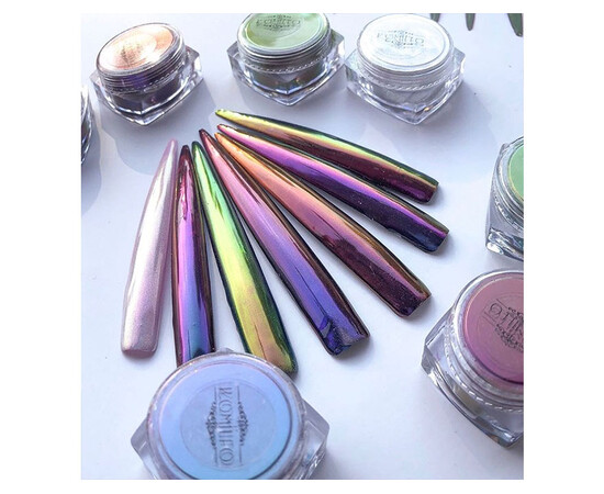 Зображення 6 Втирака для нігтів Komilfo Жук 006 рожево-бордово-золотий, 0.5 г, Об'єм (мл, г): 0.5, Колір: 006