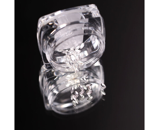 Зображення 2 Текстурні заклепки Komilfo овал великий 1.5*3 мм, срібло, 50 шт