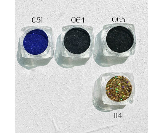 Зображення 5 Блискітки Komilfo 051, розмір 0.08 мм синьо-фіолетові, 2.5 г, Колір: 051