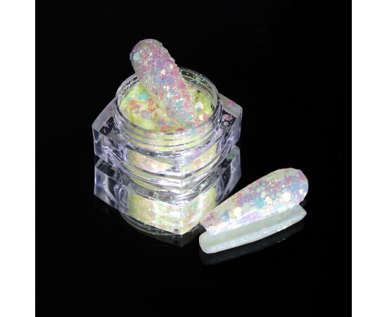 Зображення 2 Блискітки Komilfo фотохромні MIX-005 мікс розмірів, 2.5 г, Колір: 005