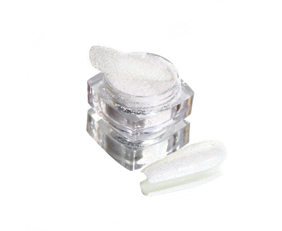 Зображення 3 Блискітки Komilfo 023E, розмір 0.2 мм білі різнокольорові, 2.5 г, Колір: 023E