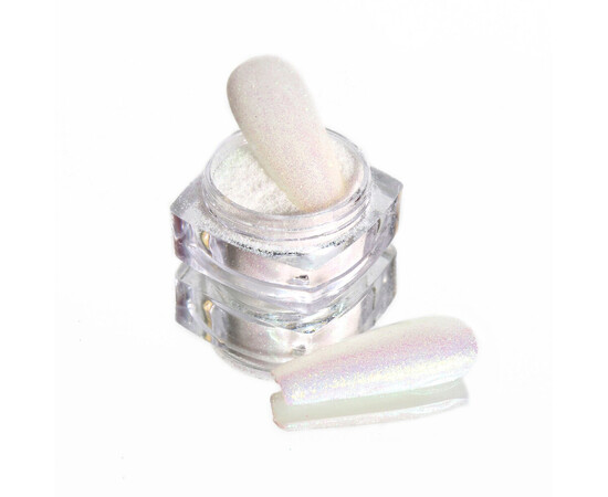 Зображення 3 Блискітки Komilfo 026, розмір 0.1 мм білі, зелений перелив, 2.5 г, Колір: 026