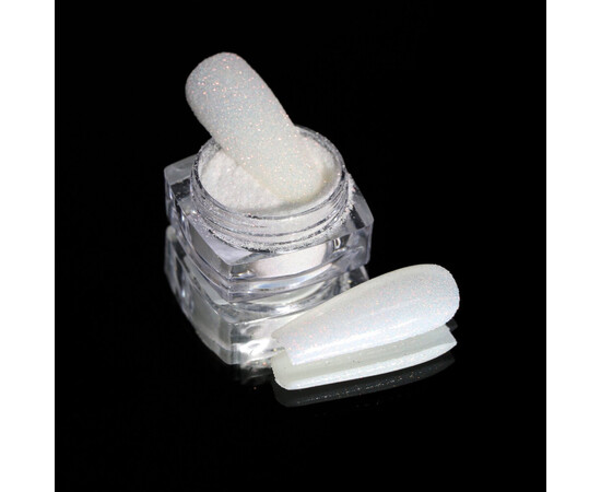 Зображення 2 Блискітки Komilfo 028, розмір 0.1 мм білі, червоно-помаранчевий перелив, 2.5 г, Колір: 028