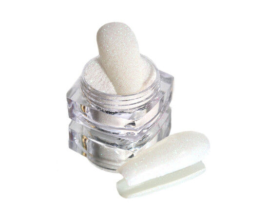 Зображення 3 Блискітки Komilfo 030, розмір 0.1 мм білі, салатовий перелив, 2.5 г, Колір: 030