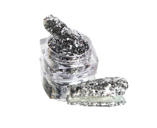 Зображення 3 Блискітки Komilfo 102K, розмір 1 мм срібло, 2.5 г, Колір: 102K