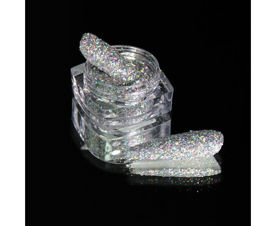 Зображення 2 Блискітки Komilfo 104G, розмір 0.4 мм срібло голограма, 2.5 г, Колір: 104G