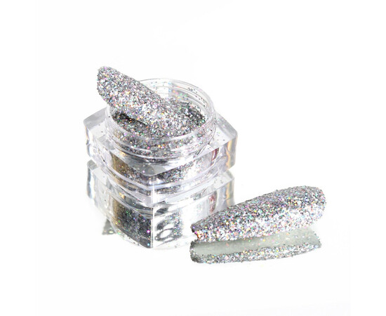 Зображення 3 Блискітки Komilfo 104G, розмір 0.4 мм срібло голограма, 2.5 г, Колір: 104G