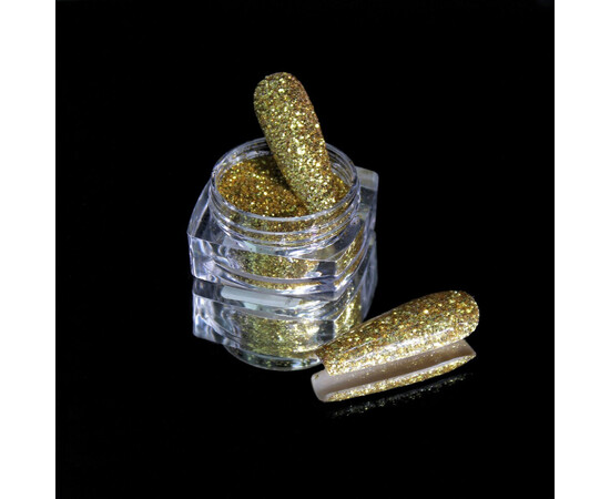 Изображение 2 Блестки Komilfo 107F, размер 0.3 мм золото, 2.5 г, Цвет: 107F