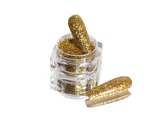 Изображение 3 Блестки Komilfo 107F, размер 0.3 мм золото, 2.5 г, Цвет: 107F