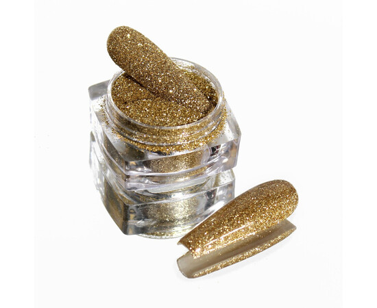 Зображення 3 Блискітки Komilfo 109D, розмір 0.15 мм світле золото, 2.5 г, Колір: 109D