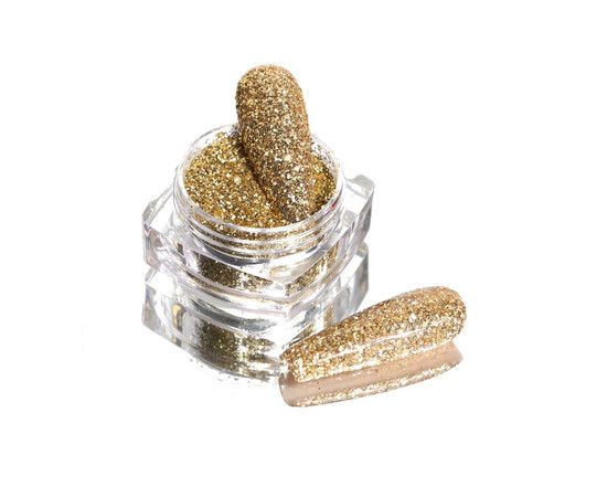 Зображення 3 Блискітки Komilfo 109F, розмір 0.3 мм світле золото, 2.5 г, Колір: 109F