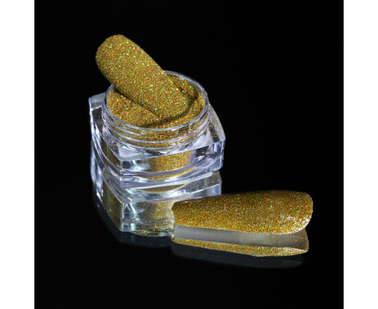 Изображение 2 Блестки Komilfo 115, размер 0.08 мм желтое золото голограмма, 2.5 г, Цвет: 115