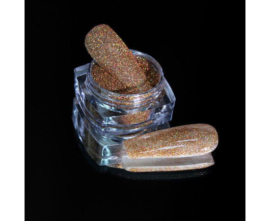 Зображення 2 Блискітки Komilfo 116, розмір 0.1 мм темне золото голограма, 2.5 г, Колір: 116