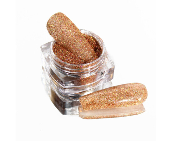 Зображення 3 Блискітки Komilfo 116, розмір 0.1 мм темне золото голограма, 2.5 г, Колір: 116