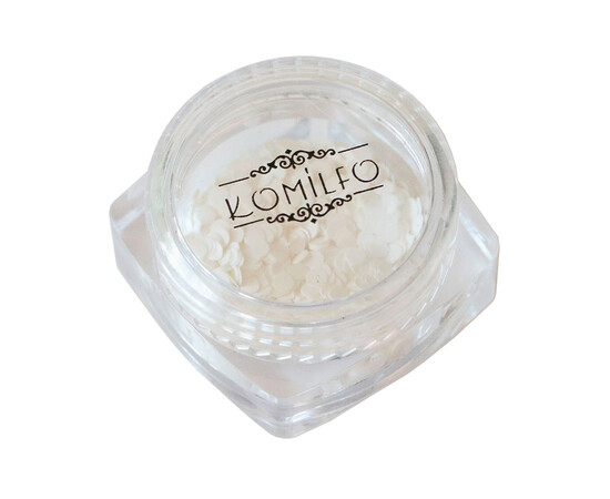 Зображення 2 Блискітки для декору Komilfo Disco Design 035 білі, 2 мм, 1 г, Колір: 035