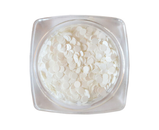 Зображення 4 Блискітки для декору Komilfo Disco Design 035 білі, 2 мм, 1 г, Колір: 035