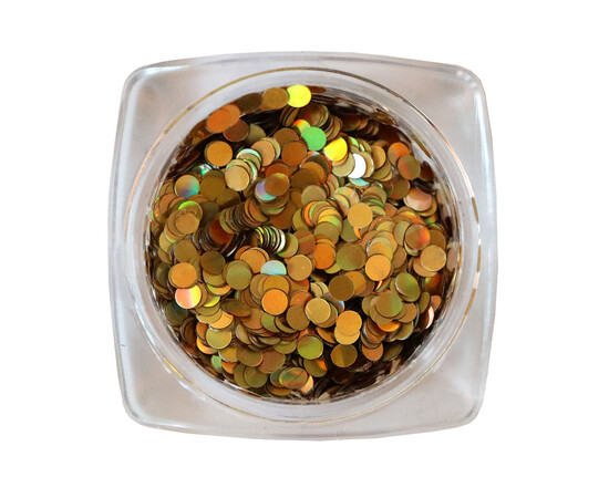 Зображення 4 Блискітки для декору Komilfo Disco Design 032 золото, голограма, 2 мм, 1 г, Колір: 032