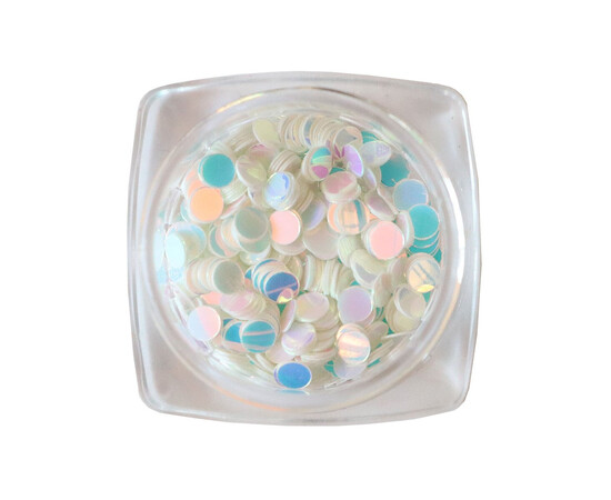 Зображення 4 Блискітки для декору Komilfo Disco Design 040 прозорі, зі сріблясто-голубим відливом, 3 мм, 1 г, Колір: 040