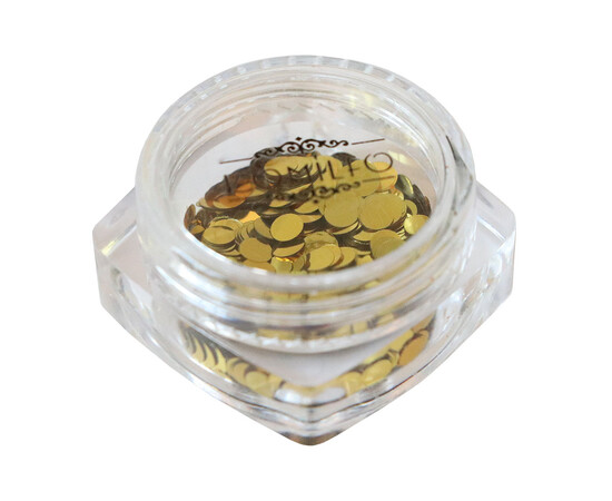 Зображення 2 Блискітки для декору Komilfo Disco Design 027 золото, 3 мм, 1 г, Колір: 027