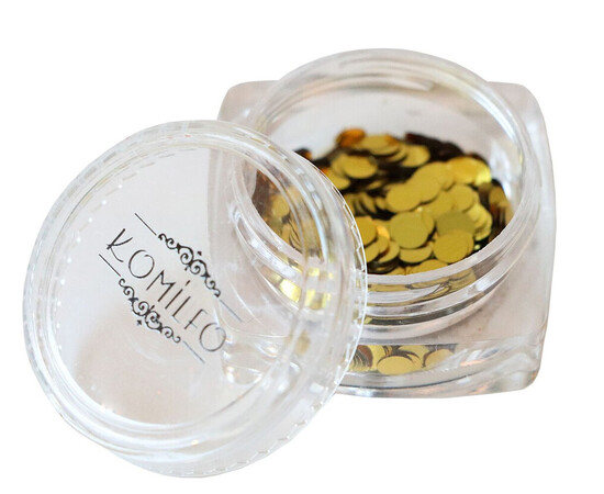 Зображення 3 Блискітки для декору Komilfo Disco Design 027 золото, 3 мм, 1 г, Колір: 027