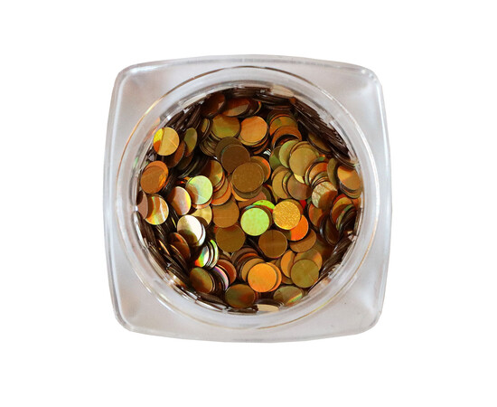 Зображення 4 Блискітки для декору Komilfo Disco Design 033 золото, голограма, 3 мм, 1 г, Колір: 033