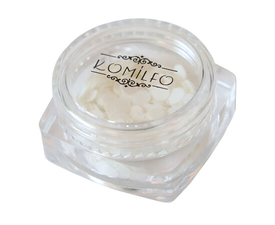 Зображення 2 Блискітки для декору Komilfo Disco Design 036 білі, 3 мм, 1 г, Колір: 036