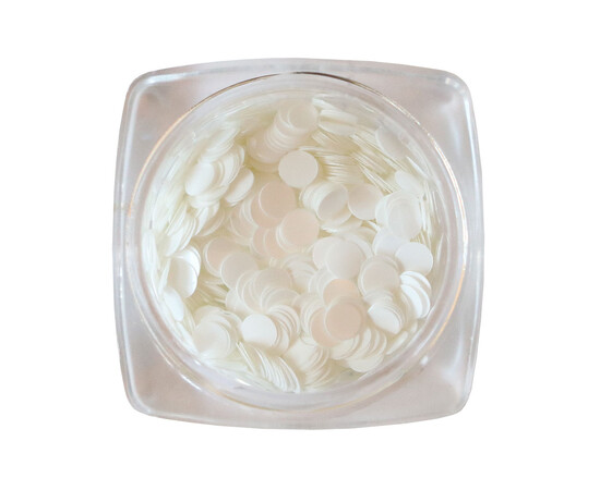 Зображення 4 Блискітки для декору Komilfo Disco Design 036 білі, 3 мм, 1 г, Колір: 036