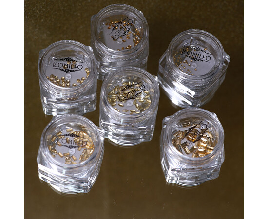 Зображення 5 Текстурні заклепки Komilfo овал великий 1.5*3 мм, золото, 50 шт