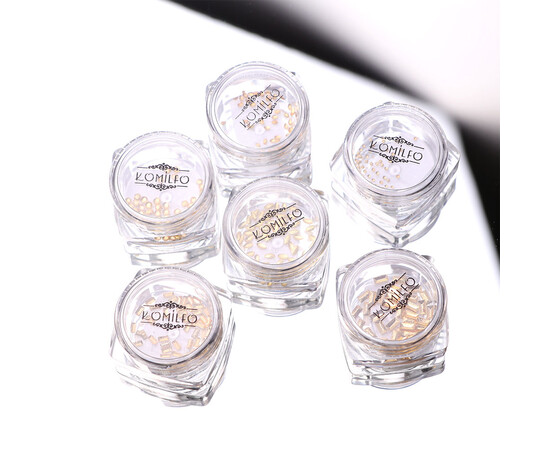 Зображення 6 Текстурні заклепки Komilfo овал малий 1*2 мм, золото, 50 шт