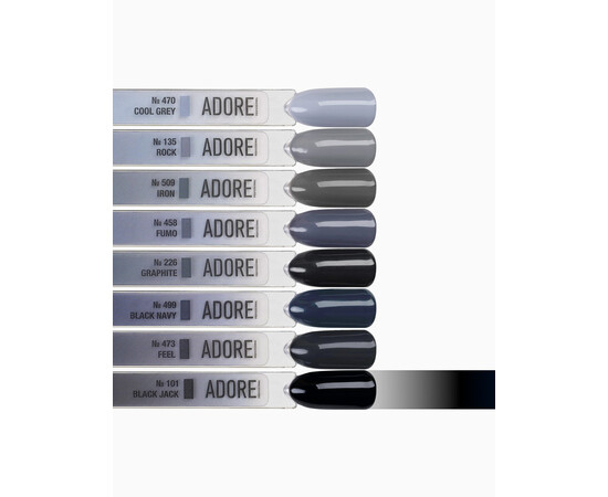 Зображення 3 Гель-лак ADORE prof. Basic Palette 101 Black Jack чорний, 12 мл, Об'єм (мл, г): 12, Колір: 101