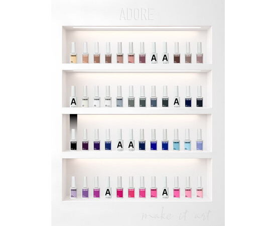 Зображення 4 Гель-лак ADORE prof. Basic Palette 101 Black Jack чорний, 12 мл, Об'єм (мл, г): 12, Колір: 101