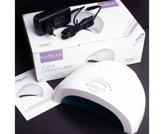 Зображення 4 Лампы для маникюра Komilfo Led/UV Sun1 белая, 48 Вт